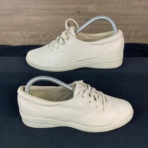 Grasshoppers Light Beige Tan Leather Lace Up Comfort Cushion Shoes Womens US 9 W